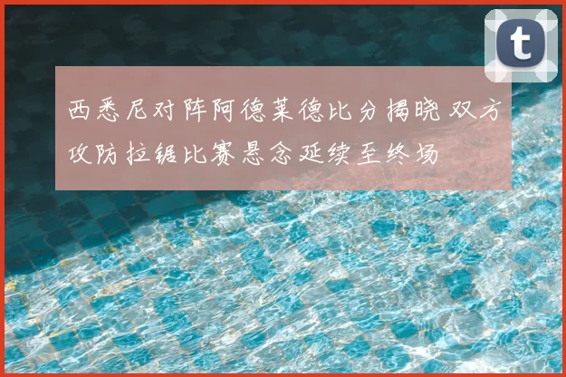 西悉尼对阵阿德莱德比分揭晓 双方攻防拉锯比赛悬念延续至终场