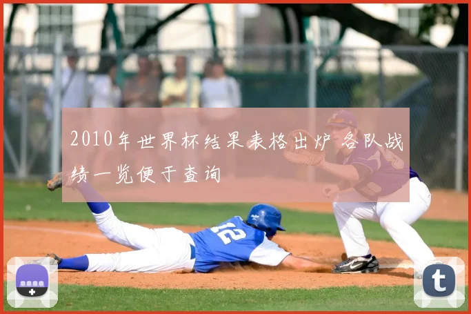 2010年世界杯结果表格出炉 各队战绩一览便于查询